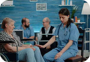 Respiratory Therapist helping a patient